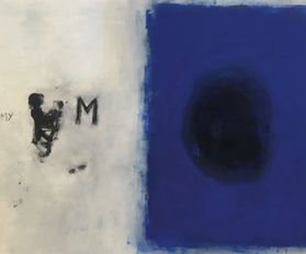M (Blue), 180 x 130 cm, acrylic on canvas, 2017